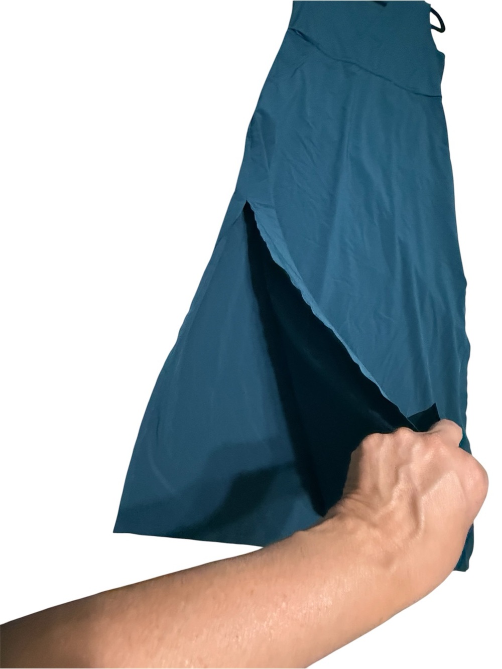 Athleta Teal Sleeveless Maxi Dress with Tie-Back Waist - Picture 5 of 10